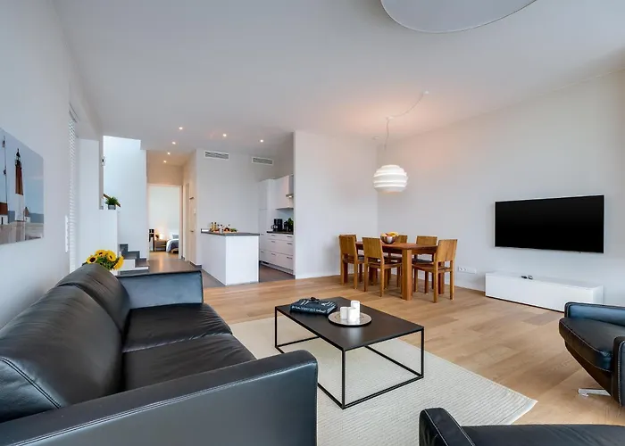 Harbour Lodge: Meerblick, Terrasse, Balkon, Finnische Sauna, Kaminofen Olpenitz